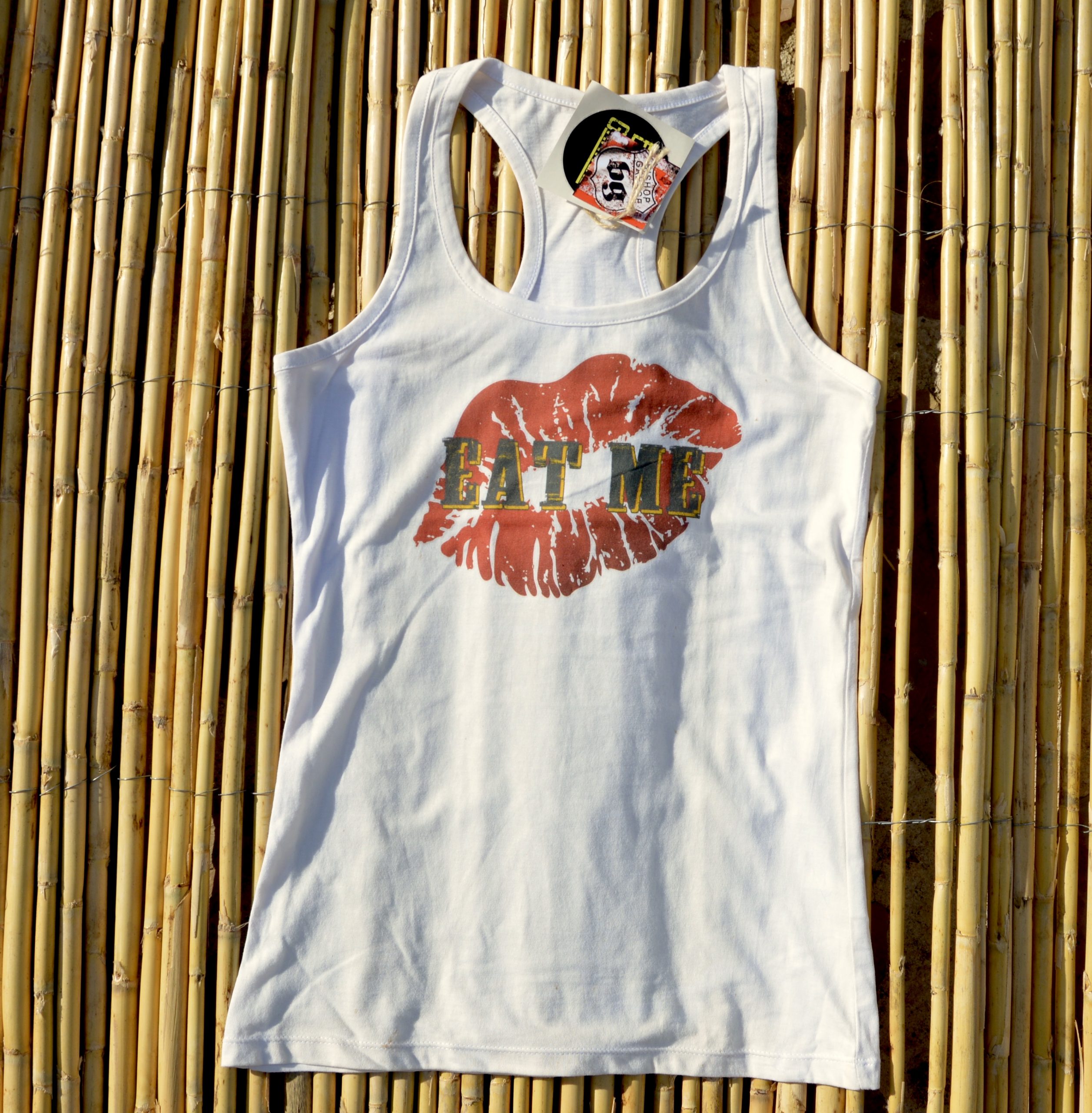 White Eat Me Tank Top