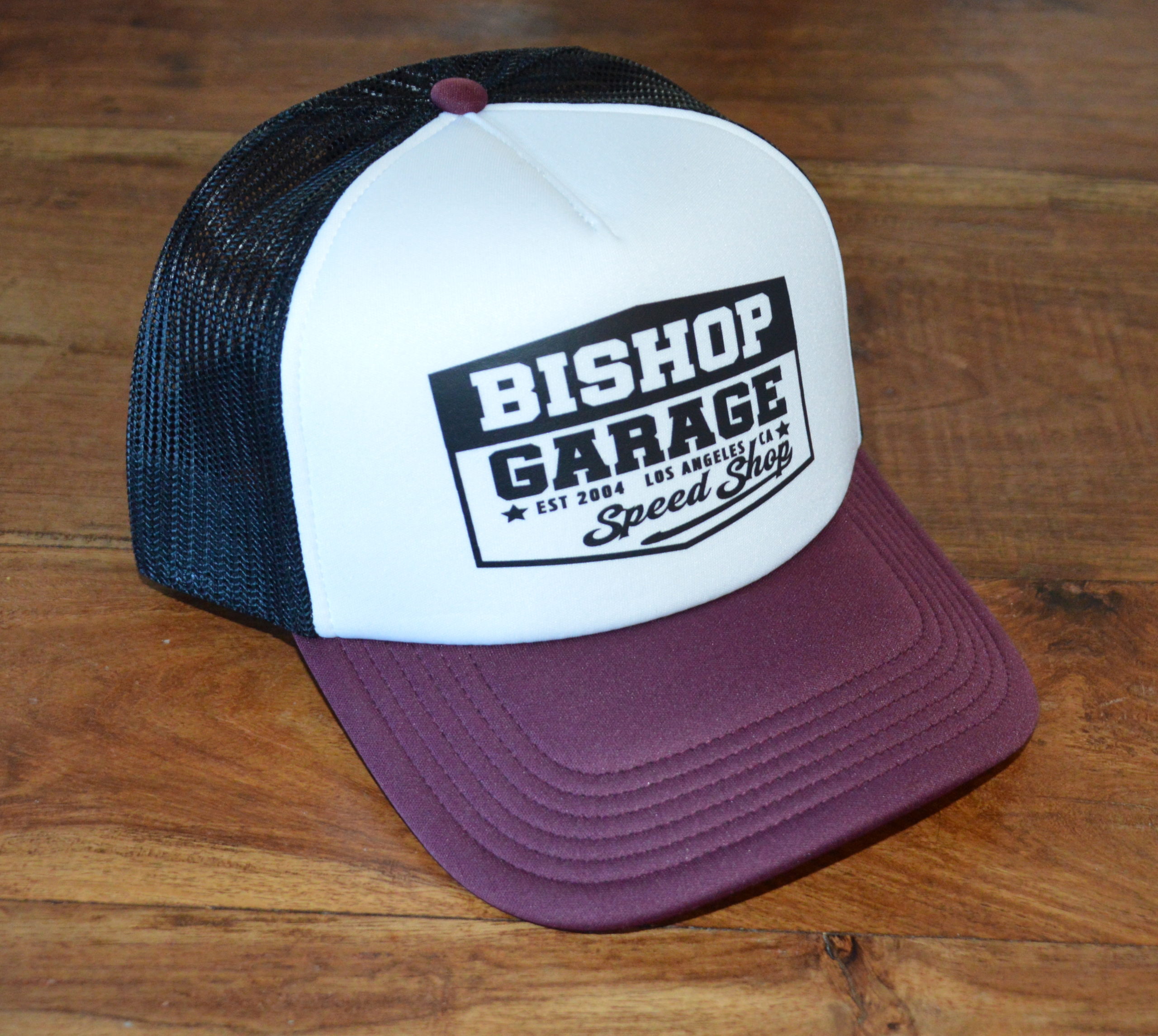 Trucker Cap White & Burgundy