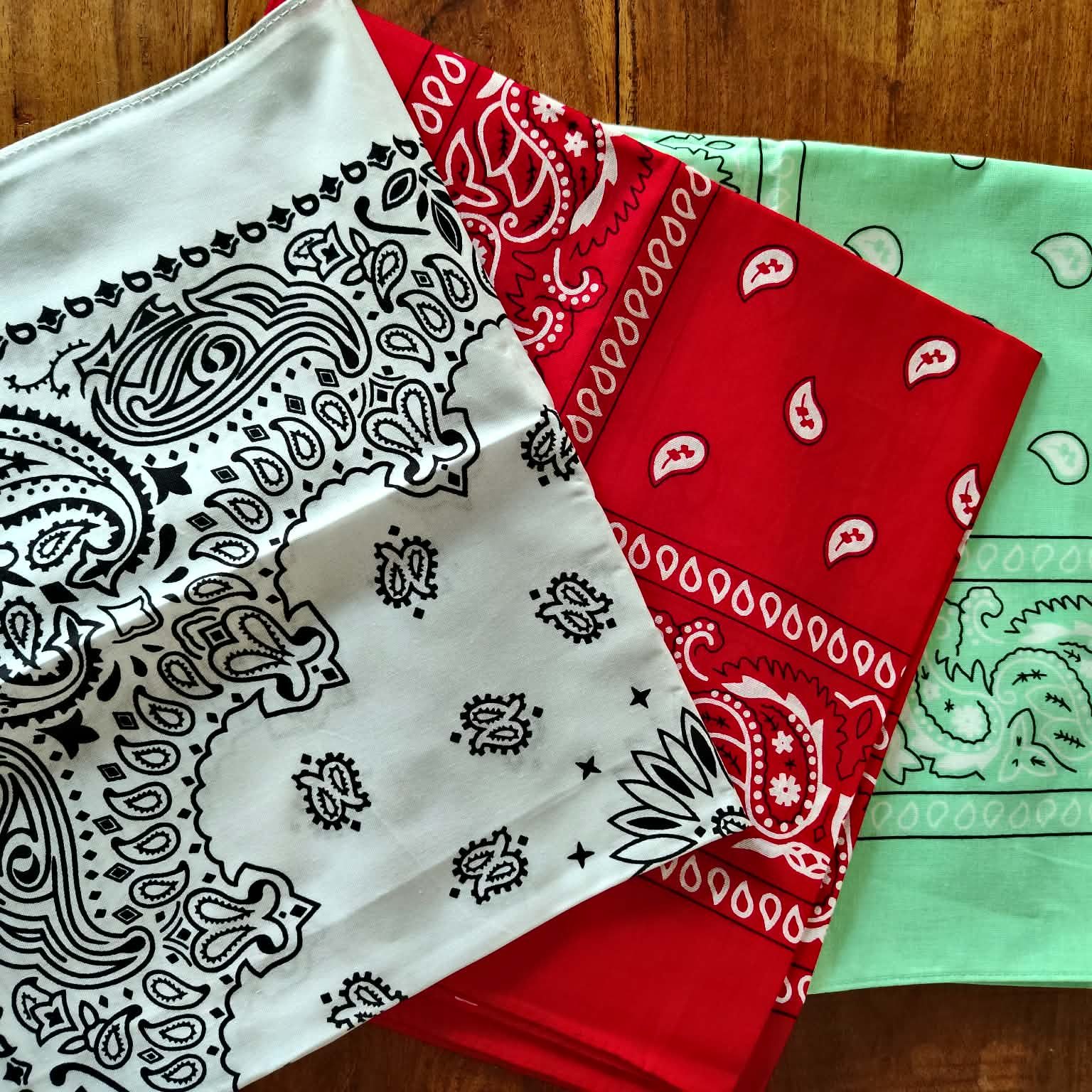 Bishop Garage bandanas in three colours